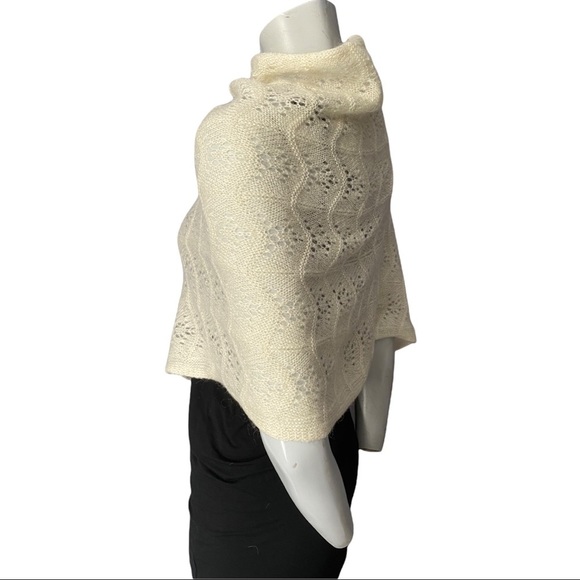 Ann Taylor Loft Cream/Gold Mohair/Wool Blend Scarf - Picture 2 of 3
